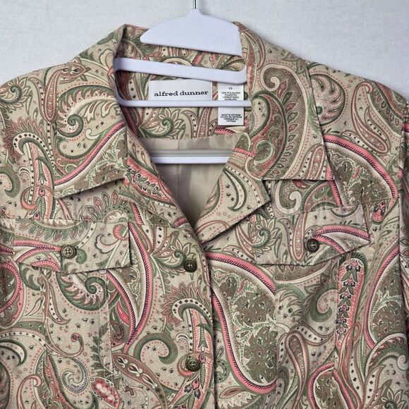 Alfred Dunner Paisley Blazer Jacket Size 10 - Picture 2 of 7